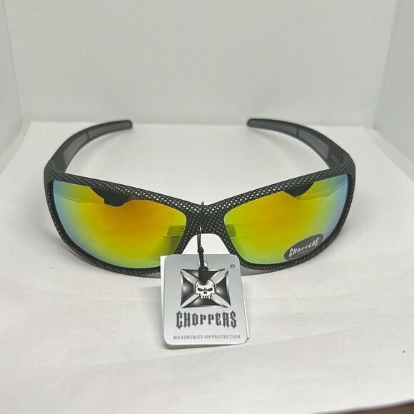 Choppers Biker Mirrored Mens Sunglasses - Picture 2 of 3